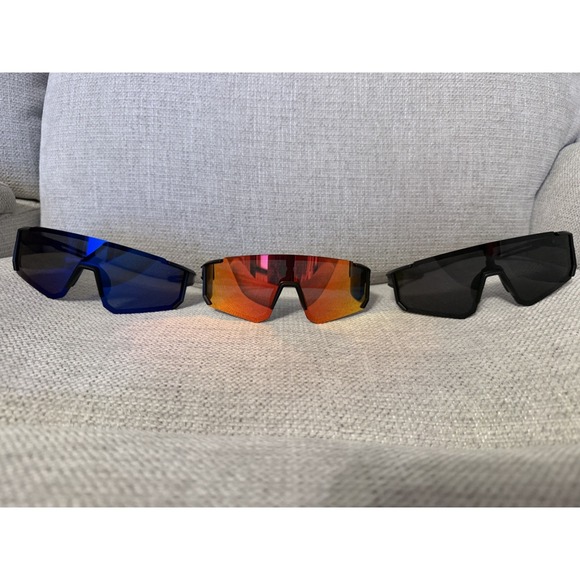 Outdoor King Other - 3 Pk Mens Wrap Around Sport Sunglasses Polarized Driving Fishing Running NEW